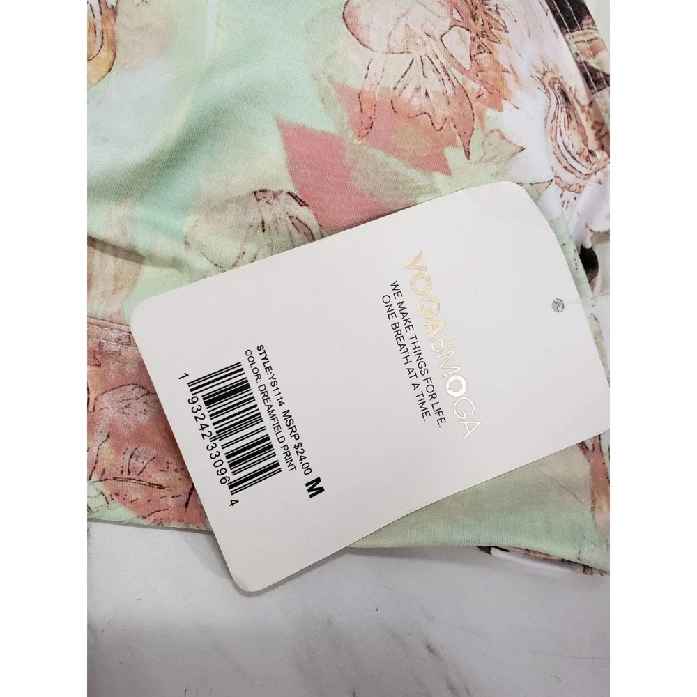 NWT Yogasmoga MEDIUM Sports Bra MEDIUM GYM ATHLETIC BOTANICAL FLORAL BOHO